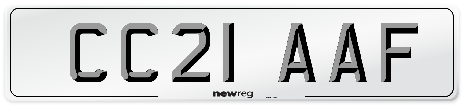 CC21 AAF Number Plate from New Reg